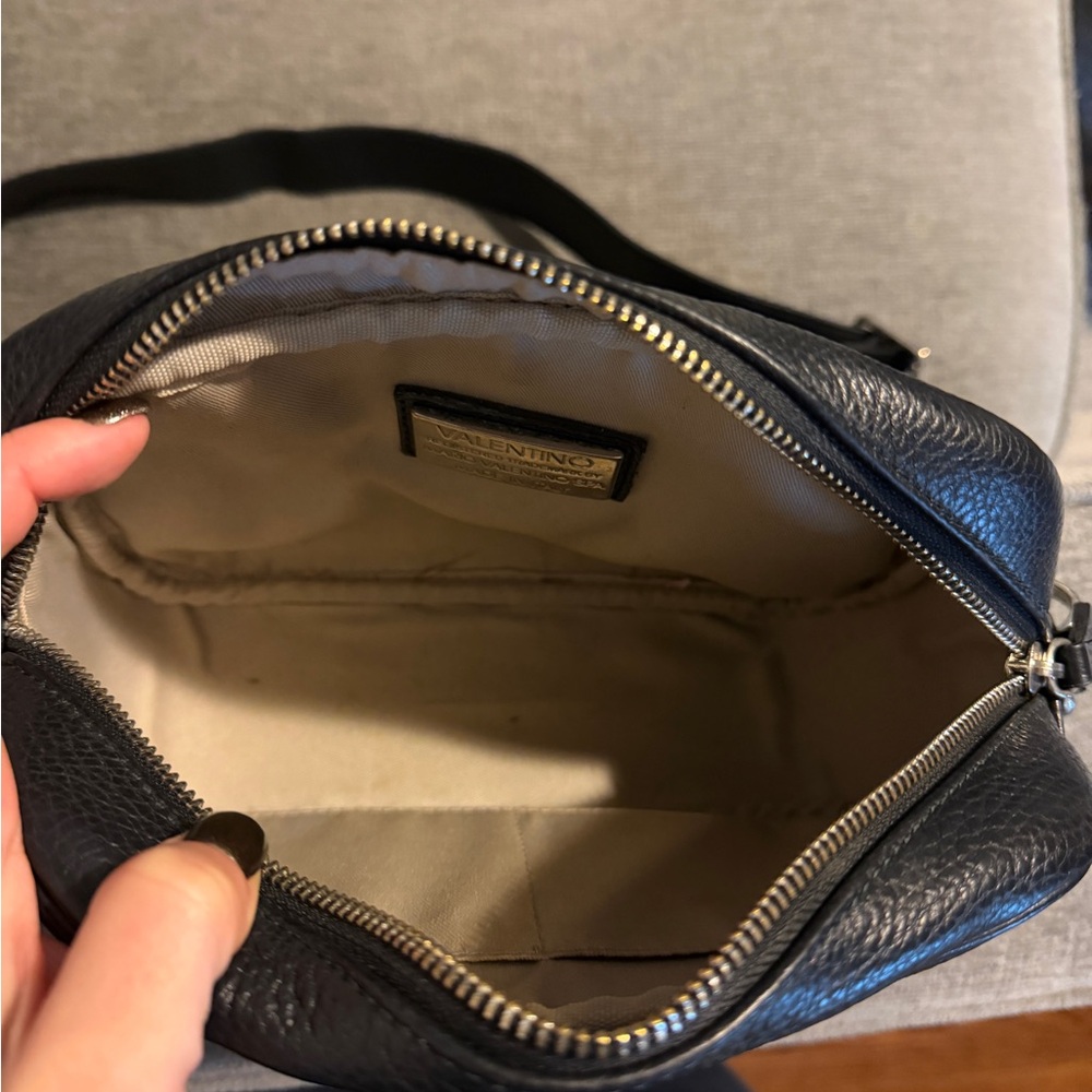 Valentino Black Leather Crossbody Bag with Studded Logo - Picture 3 of 6